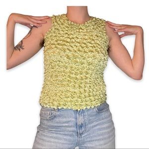 Y2K Green Bubble Popcorn Top